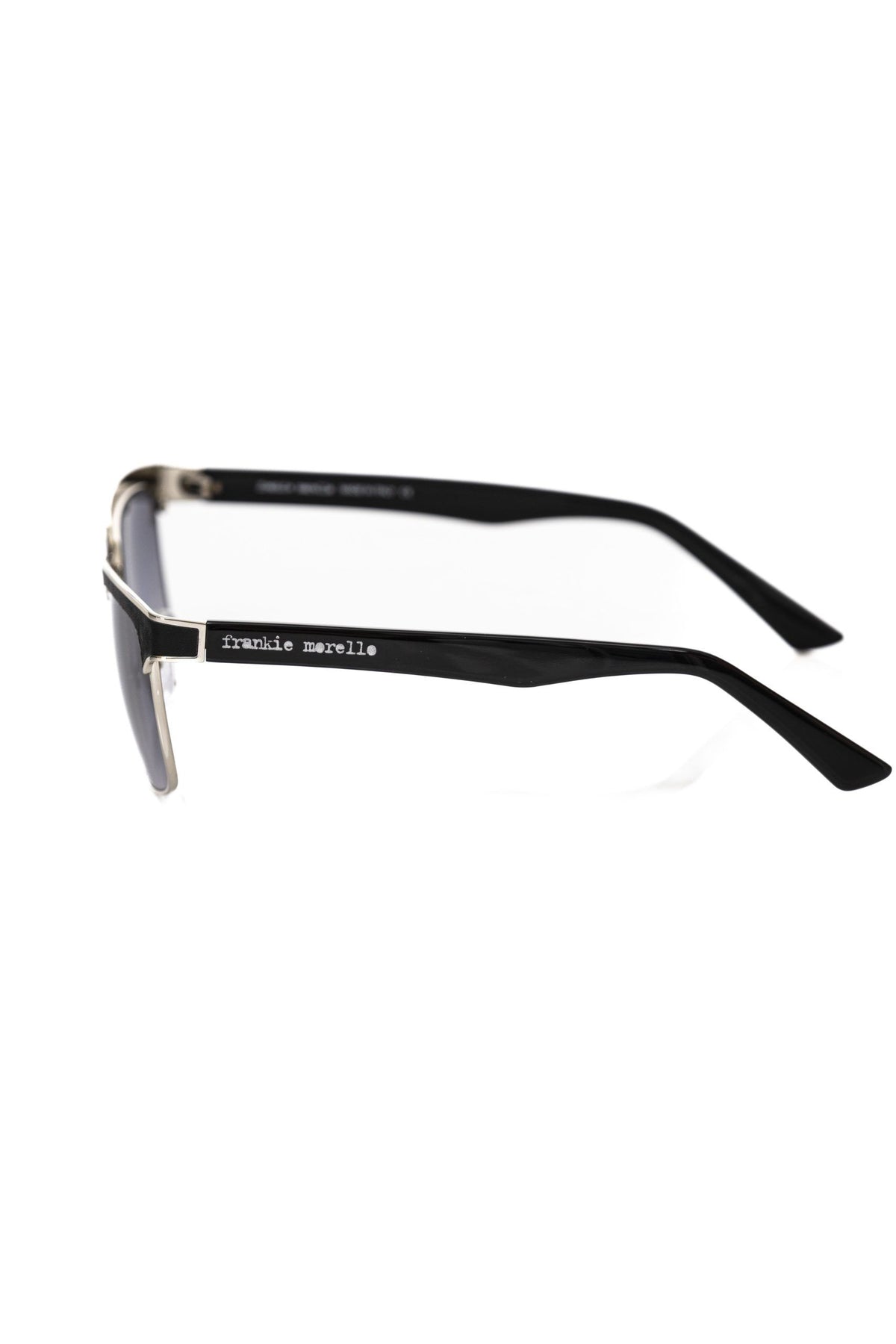 Frankie Morello Black Metallic Fibre Men Sunglasses